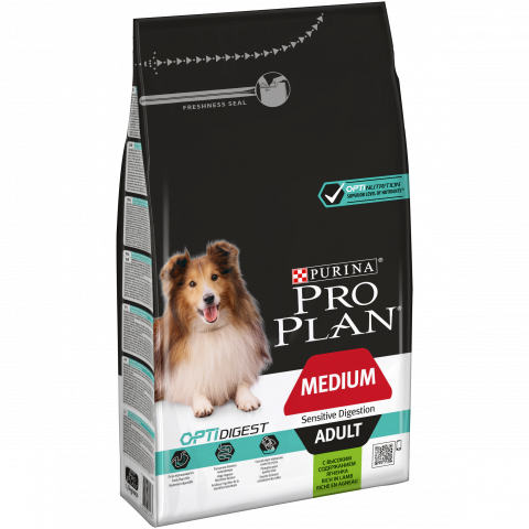Pro Plan Medium Adult корм для взрослых собак средних пород с чувствительным пищеварением, с ягненком 1500 