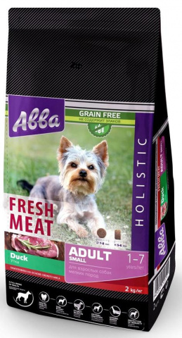  Авва Fresh Meat Adult Small корм для собак мелких пород старше 1 года, с уткой 400г