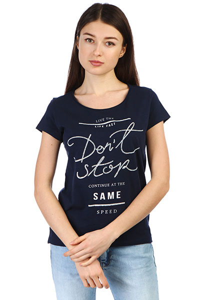 A PASSION PLAY Женская летняя футболка с коротким рукавом синяя 191TRJG-0022-0101